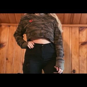 cropped long sleeve custom thermal shirt